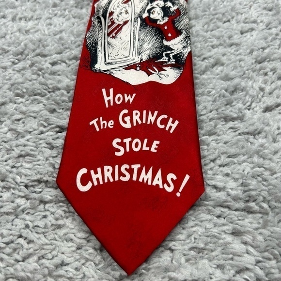 Dr. Seuss Tie Silk How The Grinch Stole Christmas Classic Vintage Gift Holiday - Picture 1 of 5